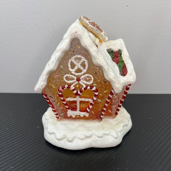 Ginger Bread House Light Up House Acrylic Vintage Christmas Candy Cane - Picture 4 of 9